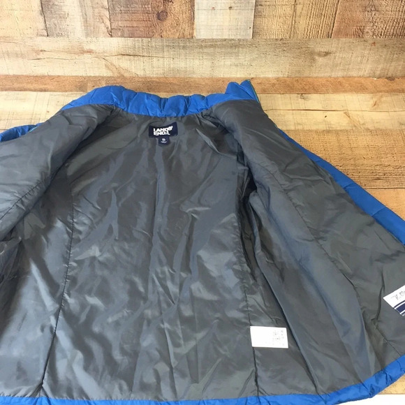 Lands End Blue Quilted Puffer Jacket Girls XL 16+Zip Up Insulated - Picture 7 of 12